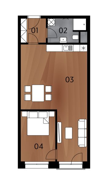 Rezidence Arménská - Půdorys BJ1.02