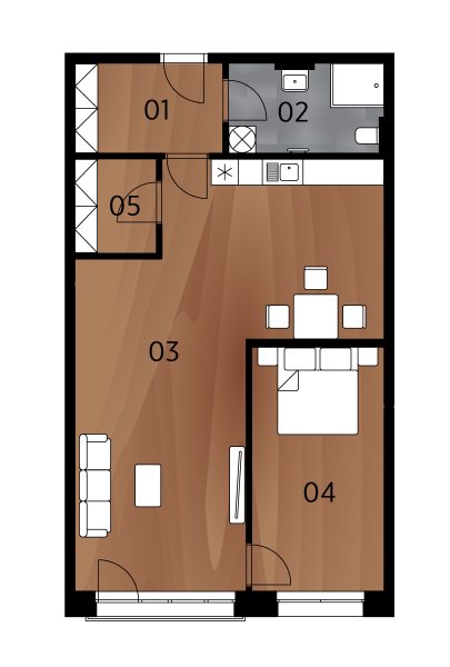 Rezidence Arménská - Půdorys BJ1.03