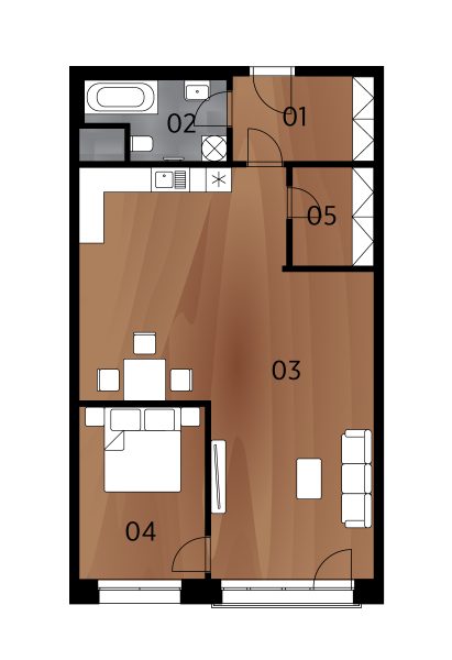 Rezidence Arménská - Půdorys BJ1.06