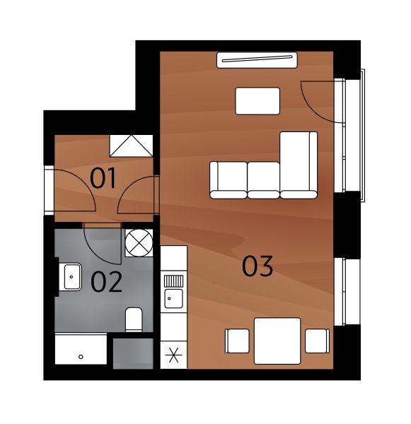 Rezidence Arménská - Půdorys BJ1.09