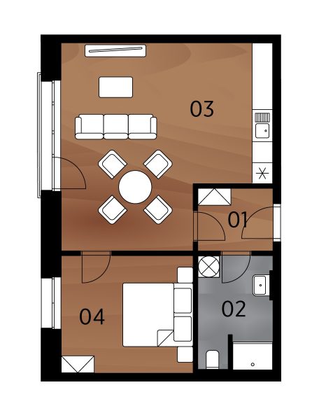 Rezidence Arménská - Půdorys BJ1.12