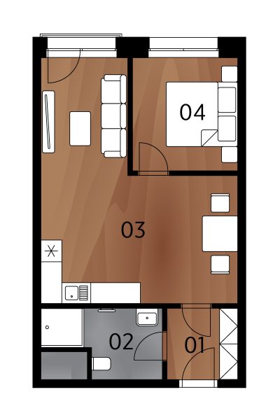 Rezidence Arménská - Půdorys BJ1.15