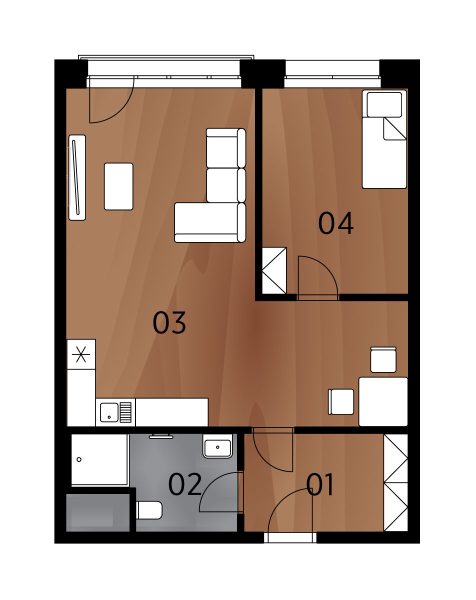 Rezidence Arménská - Půdorys BJ1.19