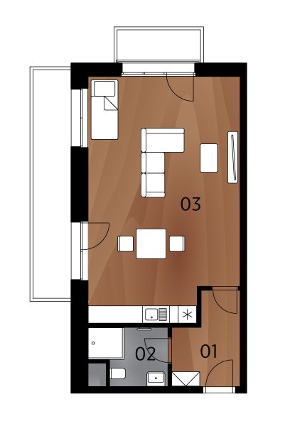 Rezidence Arménská - Půdorys BJ2.13