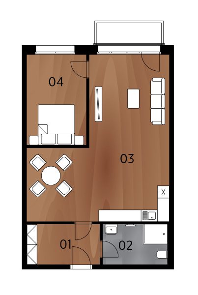 Rezidence Arménská - Půdorys BJ2.15