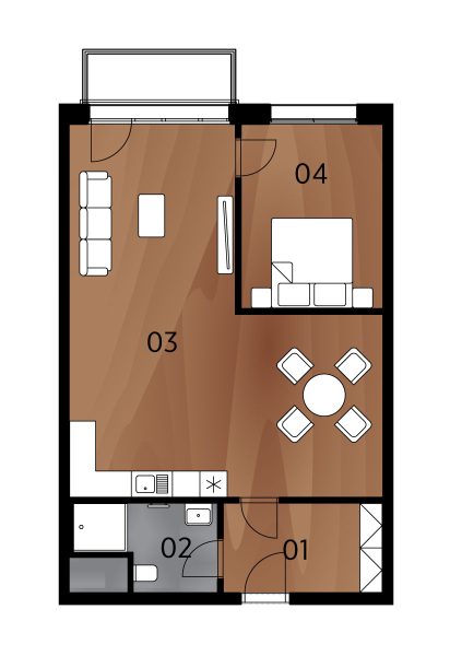 Rezidence Arménská - Půdorys BJ2.18