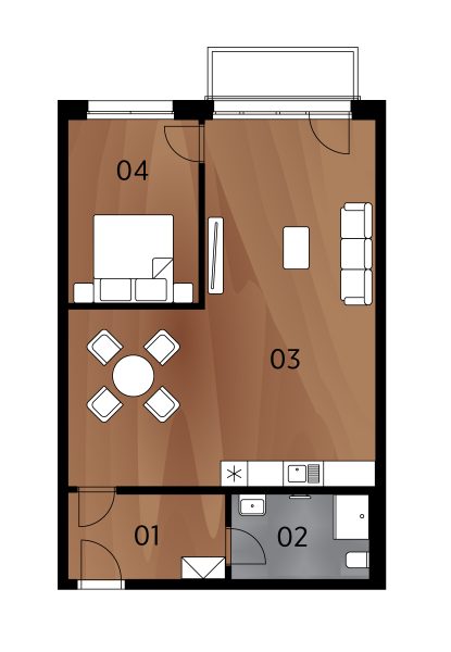 Rezidence Arménská - Půdorys BJ2.20