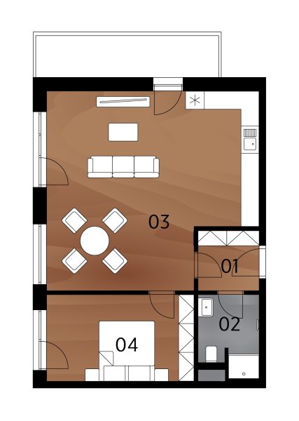 Rezidence Arménská - Půdorys BJ3.01