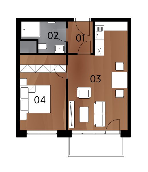 Rezidence Arménská - Půdorys BJ3.05