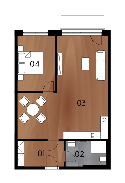 Rezidence Arménská - Půdorys BJ3.14