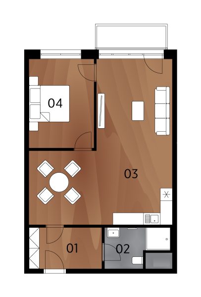 Rezidence Arménská - Půdorys BJ3.18