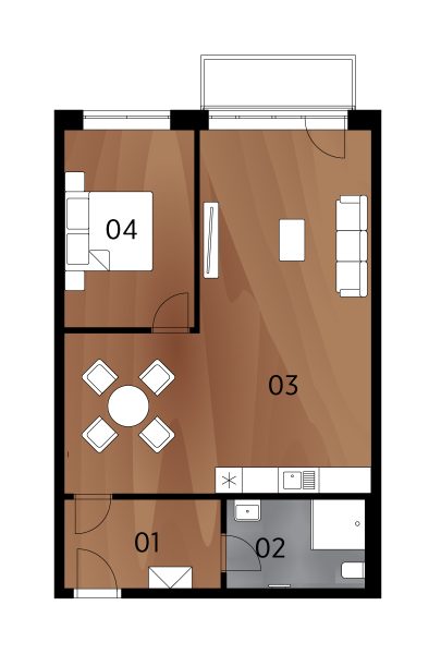 Rezidence Arménská - Půdorys podlaží BJ3.20