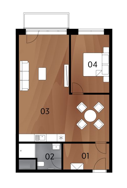 Rezidence Arménská - Půdorys podlaží BJ3.21