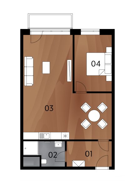 Rezidence Arménská - Půdorys podlaží BJ4.23